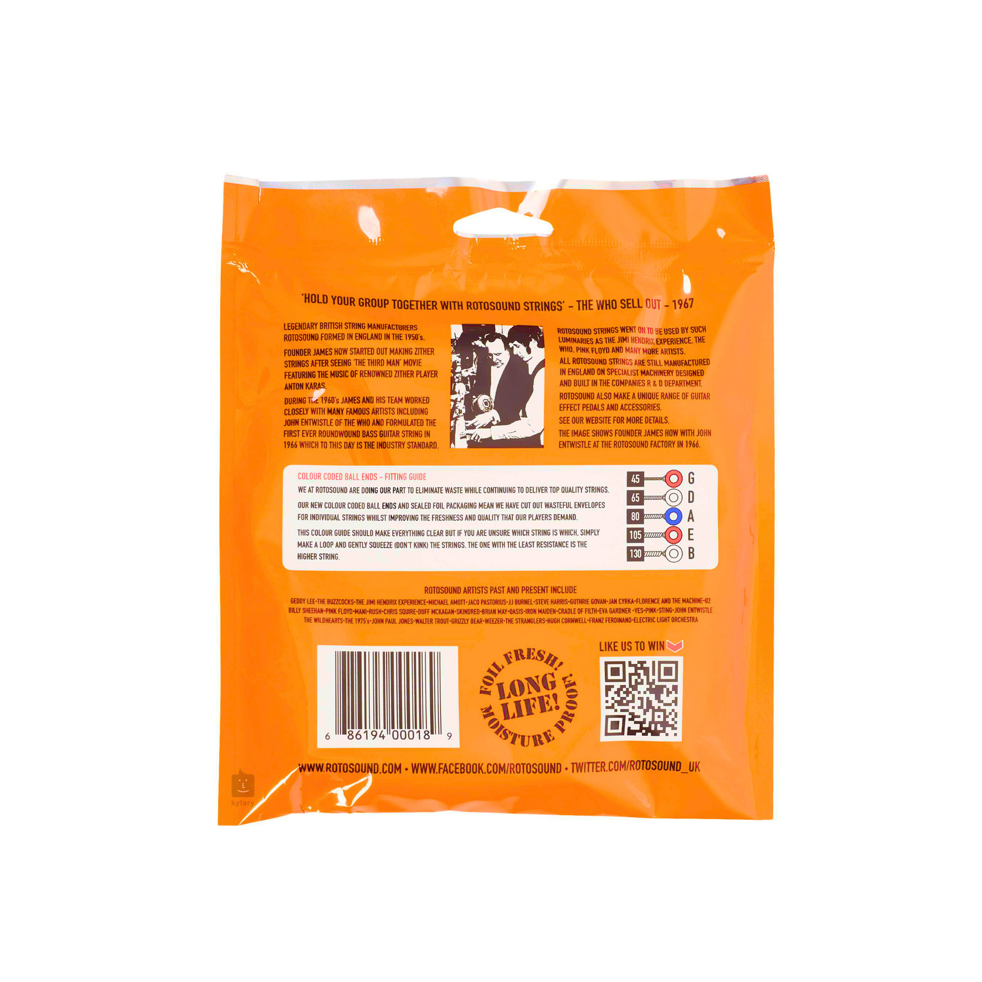 Rotosound Swing Bass 66 Bass Guitar Strings (5-String Set)